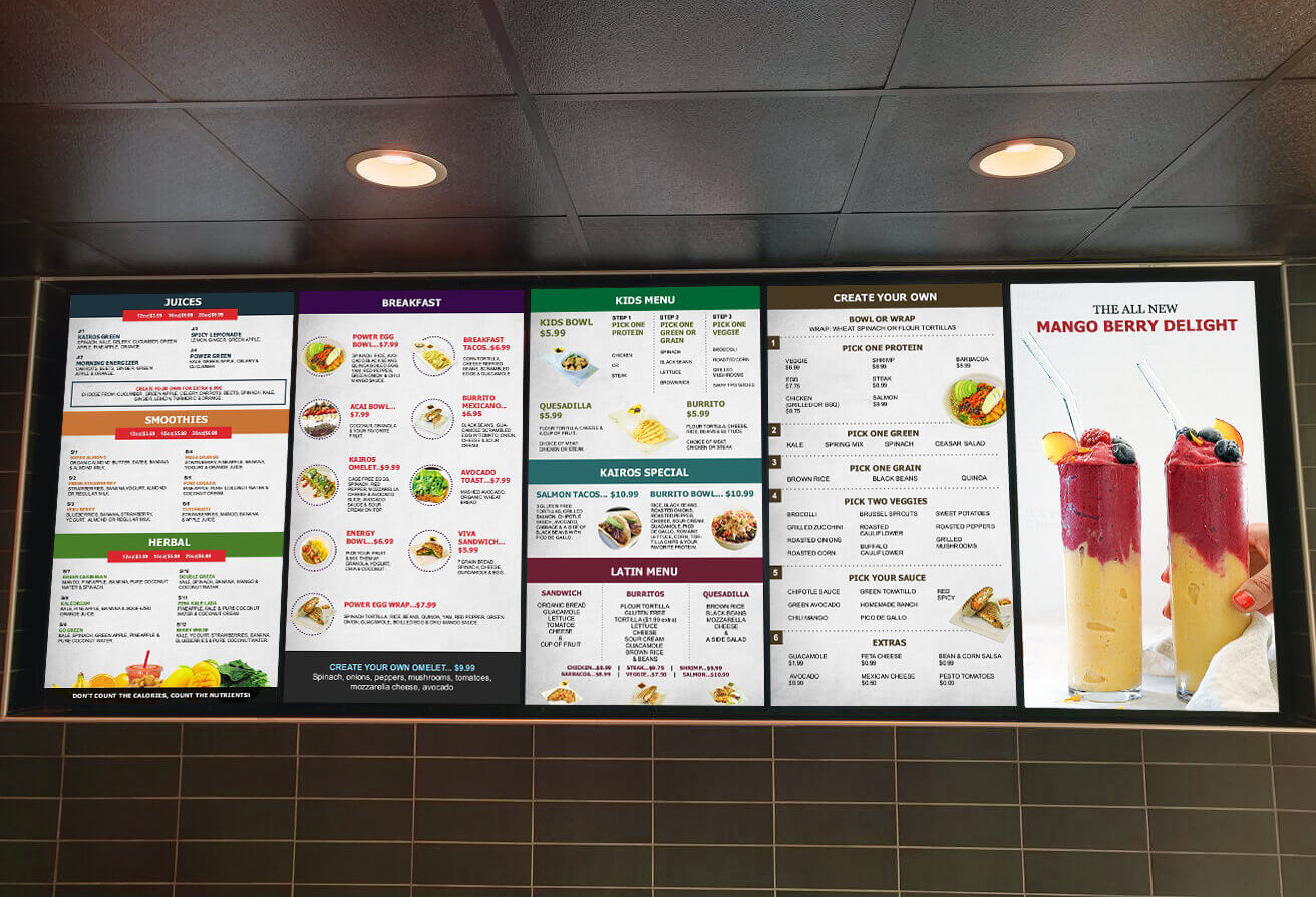 Digital Menu Boards - MAD Monkey Media Throughout Menu Board Design Templates Free