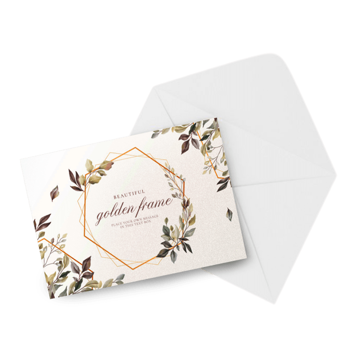 Pearl paper wedding invitation with envelope