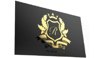 Reflective gold or silver foil tent card
