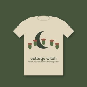 Cottage Witch Moon and Mushrooms Halloween Shirt and Hoodie