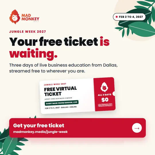 A free virtual ticket for Jungle Week 2027, February 2 to 4, 2027, every main-room session live.